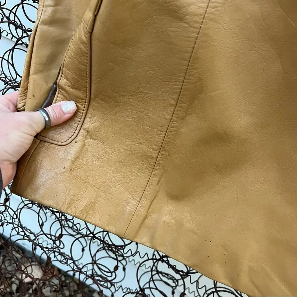 Vintage 70s Jo-o-Kay Leather Geometric Western Suit Jacket Sport Coat Size 40